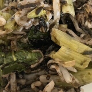 海苔和えの小松菜ともやしのサラダ